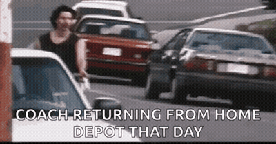 Woman Walking Next To Cars Saying Coach Returning From Home Depot That Day GIF