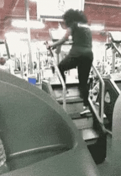 Woman Walking On Treadmill In Gym GIF