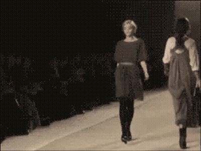 Woman Walking Runway At Fashion Show GIF