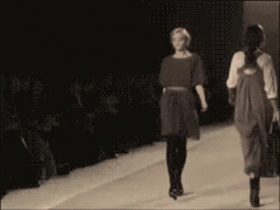 Woman Walking Runway At Fashion Show GIF