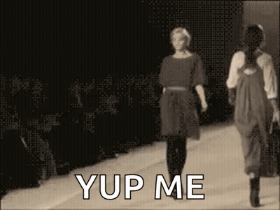 Woman Walking Runway Saying Yup Me GIF