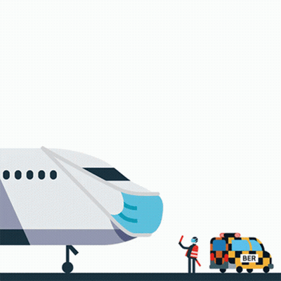 Woman Walking Through Airport With United Club Sign GIF