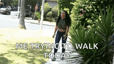 Woman Walking With Text Me Trying To Walk Today GIF