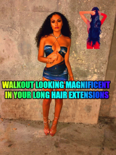 Woman Walkout Looking Magnificent Long Hair Extensions GIF