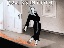 Woman Walks In Goth