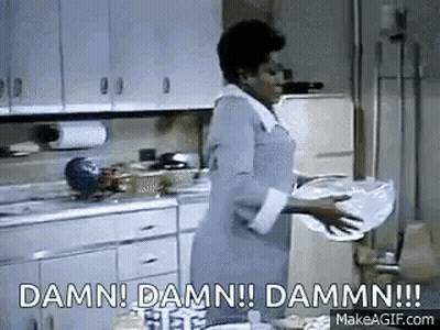 Woman Washing Dishes Saying Damn GIF