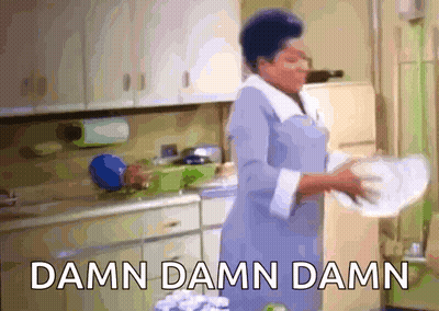 Woman Washing Dishes Saying Damn Damn Damn GIF