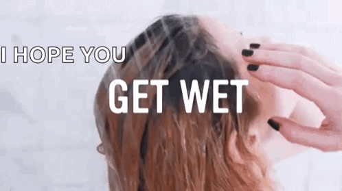 Woman Washing Hair In Shower I Hope You Get Wet GIF