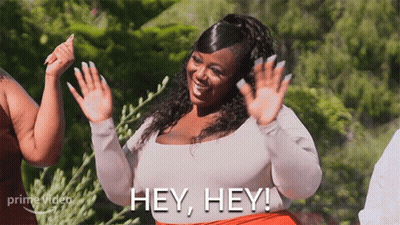 Woman Waving Hands Hey Hey GIF