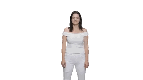 Woman Waving In White Top Sticker