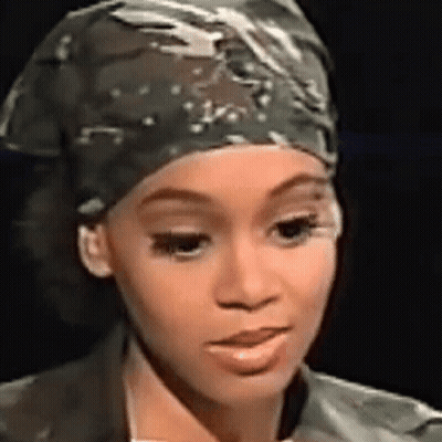 Woman Wearing Bandana And Hat GIF