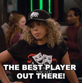 Woman Wearing Baseball Cap And Shirt That Says Best Player GIF