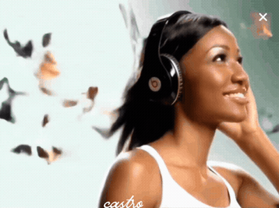 Woman Wearing Beats Headphones Smiling GIF