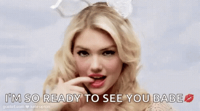 Woman Wearing Bunny Ears Ready To See You GIF