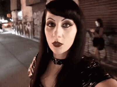 Woman Wearing Choker And Red Lipstick GIF