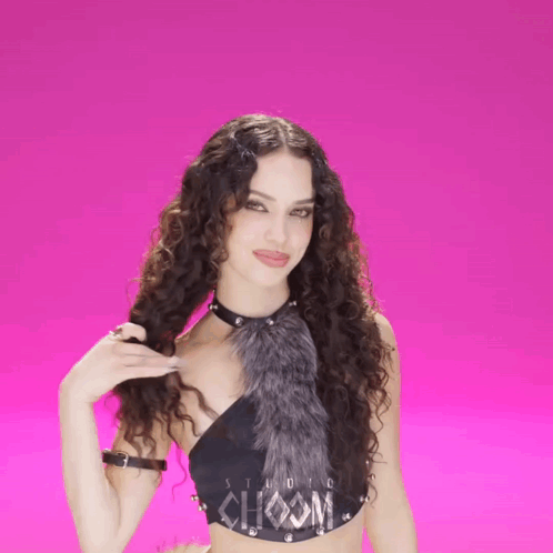Woman Wearing Choom Crop Top GIF