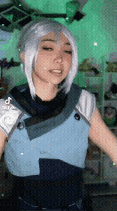 Woman Wearing Cosplay Costume GIF
