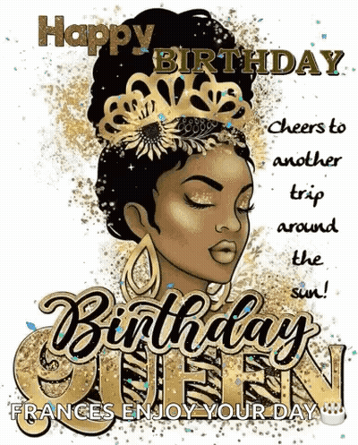 Woman Wearing Crown Birthday Card GIF