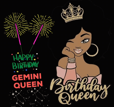 Woman Wearing Crown Saying Happy Birthday Gemini Queen GIF