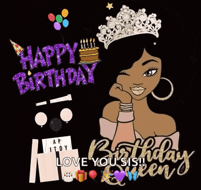 Woman Wearing Crown With Birthday Cake GIF