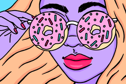 Woman Wearing Donuts Sunglass GIF