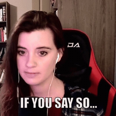 Woman Wearing Ear Buds Saying If You Say So GIF