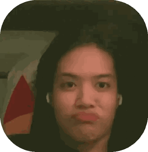 Woman Wearing Earbuds Making Funny Face Sticker