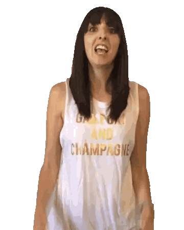 Woman Wearing Girl Power Champagne Tank Top Sticker