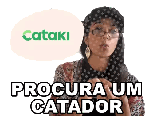Woman Wearing Glasses And Hat Says Procura Um Caador Sticker