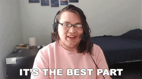 Woman Wearing Glasses And Headphones Says It's The Best Part GIF