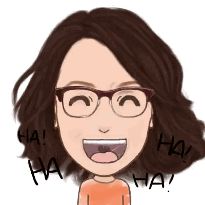 Woman Wearing Glasses Laughing With Ha Sticker