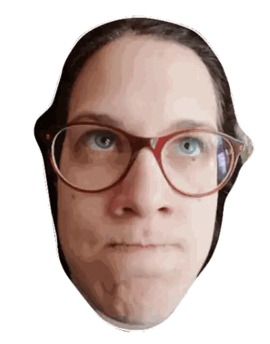 Woman Wearing Glasses Making Face Sticker