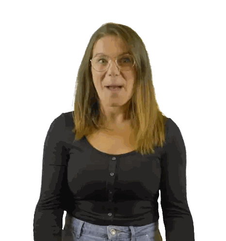Woman Wearing Glasses Making Funny Face Sticker