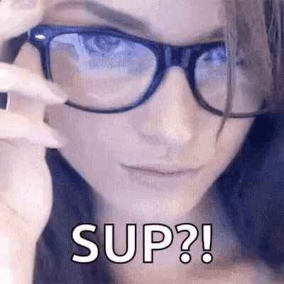 Woman Wearing Glasses Making Funny Face Sup GIF