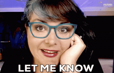 Woman Wearing Glasses Saying Let Me Know GIF