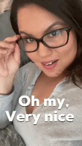 Woman Wearing Glasses Smiling Oh My Very Nice GIF