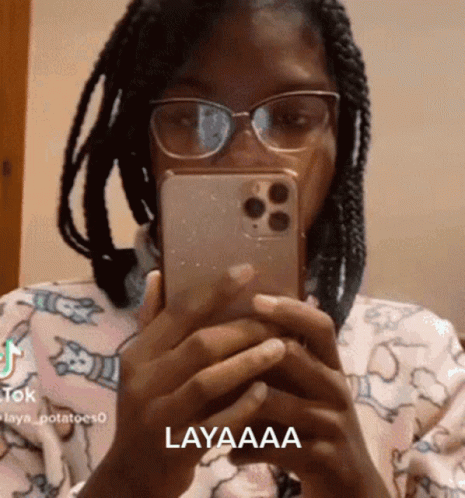 Woman Wearing Glasses Taking Selfie GIF
