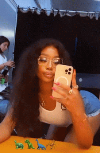 Woman Wearing Glasses Taking Selfie GIF