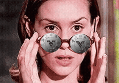 Woman Wearing Glasses With V Coin GIF