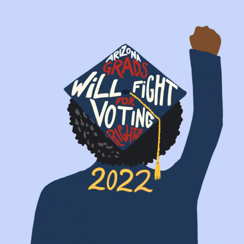 Woman Wearing Graduation Cap Voting Rights GIF