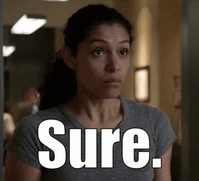 Woman Wearing Grey Shirt Sure GIF