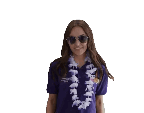 Woman Wearing Hawaiian Lei And Shirt Sticker