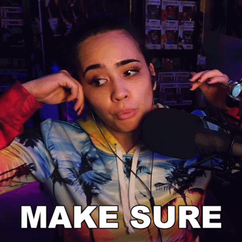 Woman Wearing Headphones Behind Microphone Make Sure GIF