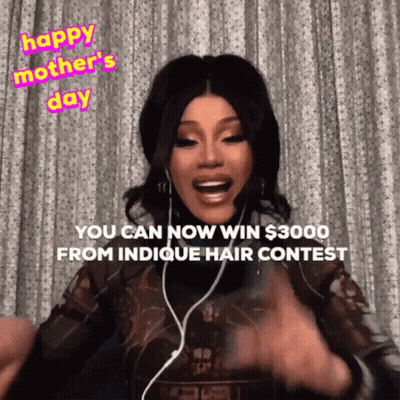 Woman Wearing Headphones Saying Happy Mother's Day GIF