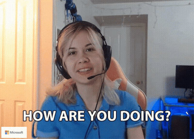 Woman Wearing Headphones Saying How Are You Doing GIF