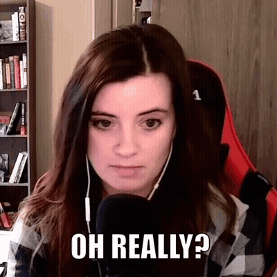 Woman Wearing Headphones Saying Oh Really GIF