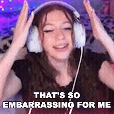 Woman Wearing Headphones Saying That's So Embarrassing GIF