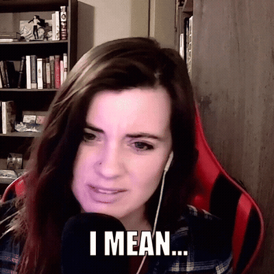Woman Wearing Headphones Says I Mean GIF