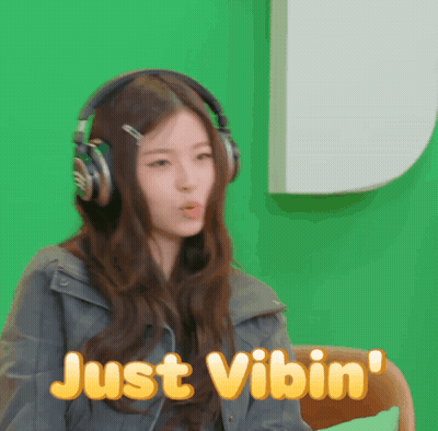 Woman Wearing Headphones Says Just Vibin GIF