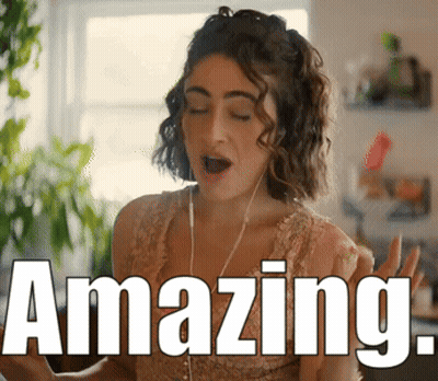Woman Wearing Headphones Singing Amazing GIF